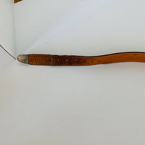 UNISEX BELT ONYX by BRIGHTON BLACK LEATHER STITCHED TWO SIDES Waist 36 - Picture 6 of 9